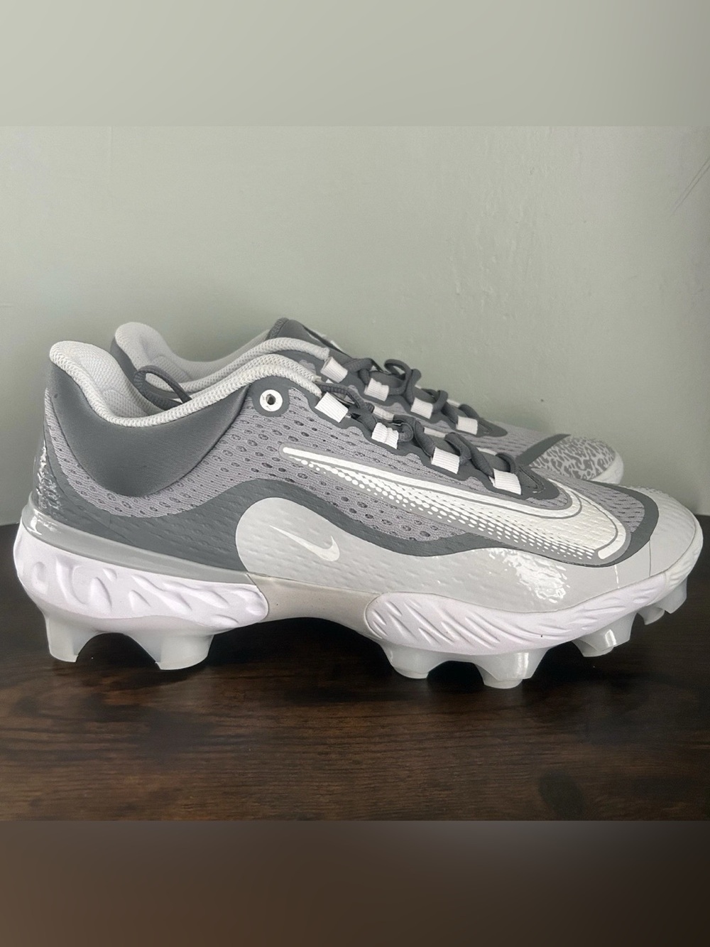Nike Alpha Huarache Elite 4 Low MCS Mens Baseball Cleats Gray Size 12 DX6962-012